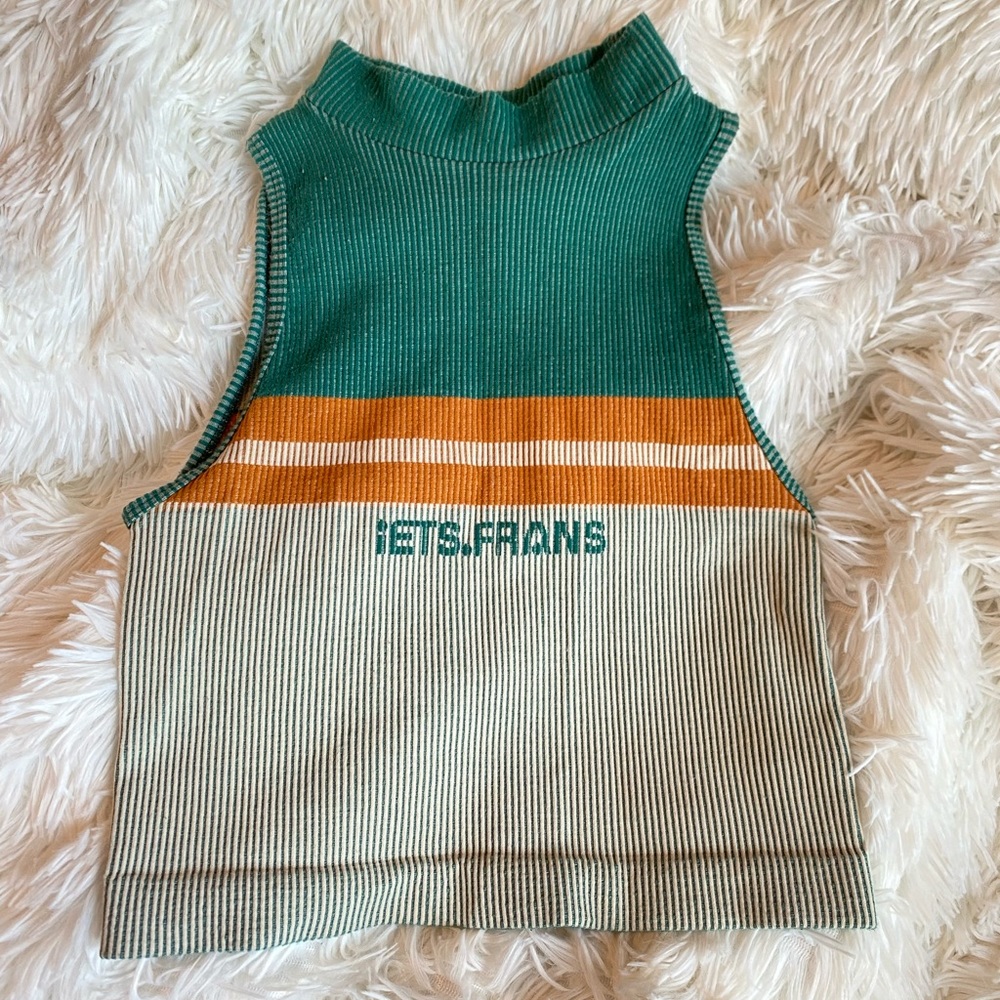 iets frans… Recycled High Neck Ribbed Tank Top